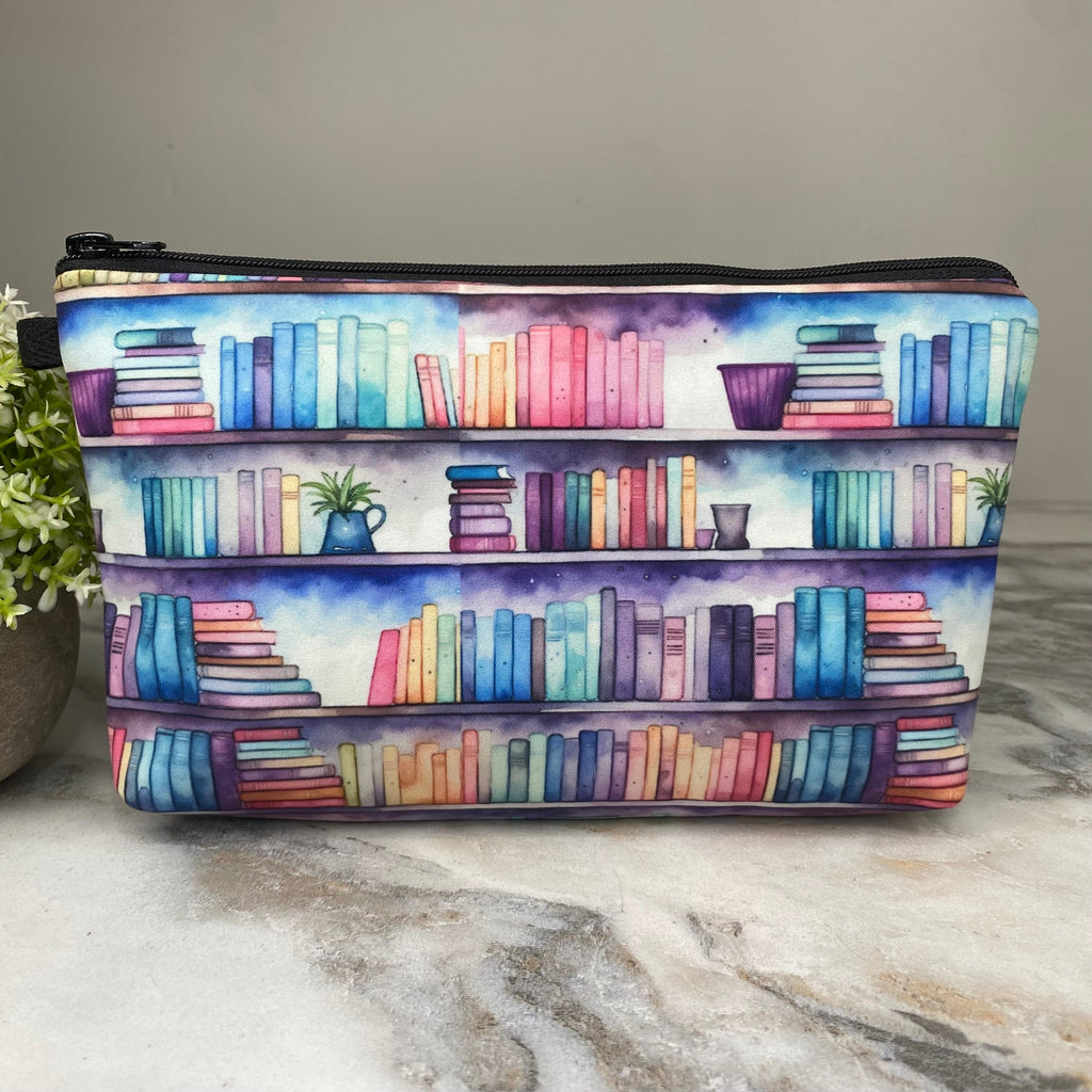 Pouch - Book, Watercolor Shelves