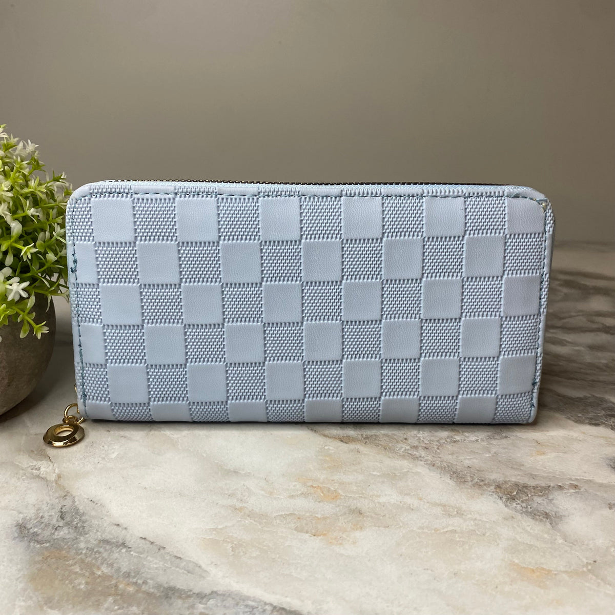 Wallet - Faux Leather - Checkered