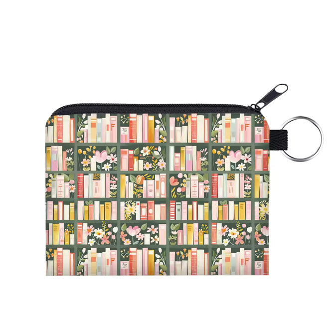 Mini Pouch - Book Olive Green Shelf