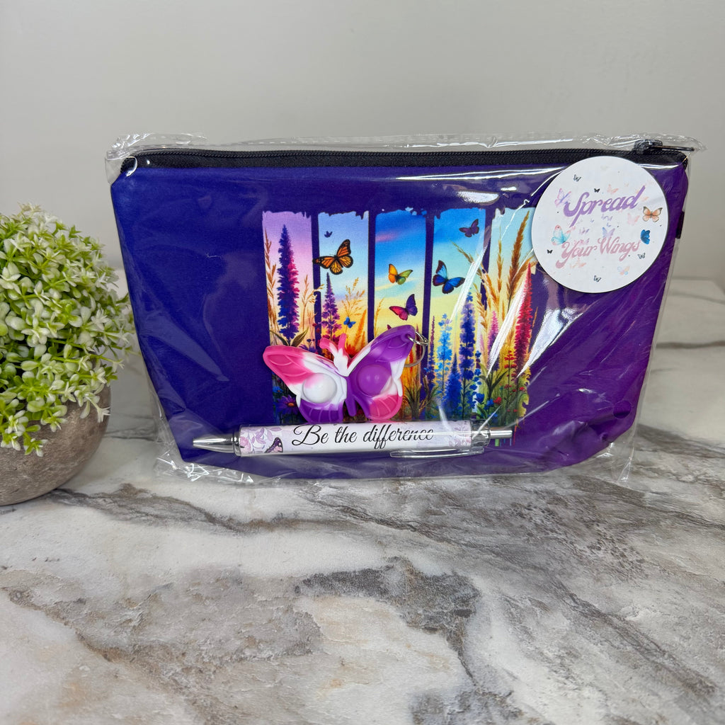 Bundled Set - Butterfly Purple Stripes