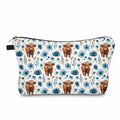 Pouch - Highland Cow Blue Floral