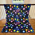 Blanket Halloween #11 - Skull Check Floral Star