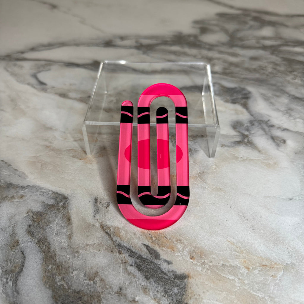 Jumbo Paperclip - Hot Pink Crayon