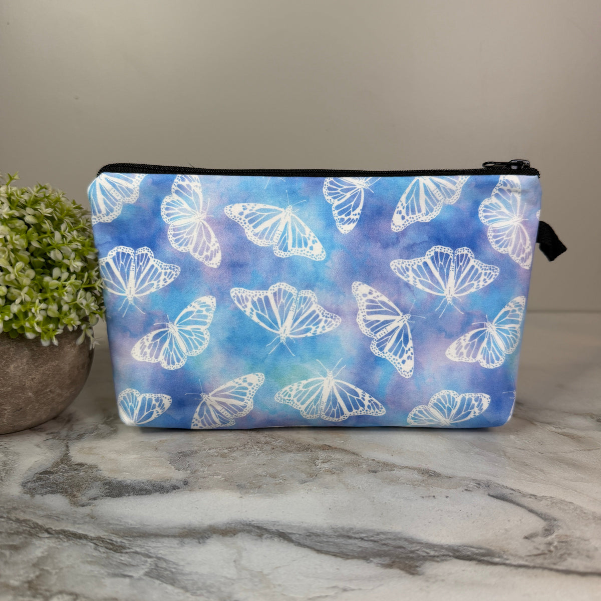 Pouch - Butterfly Blue Purple Watercolor
