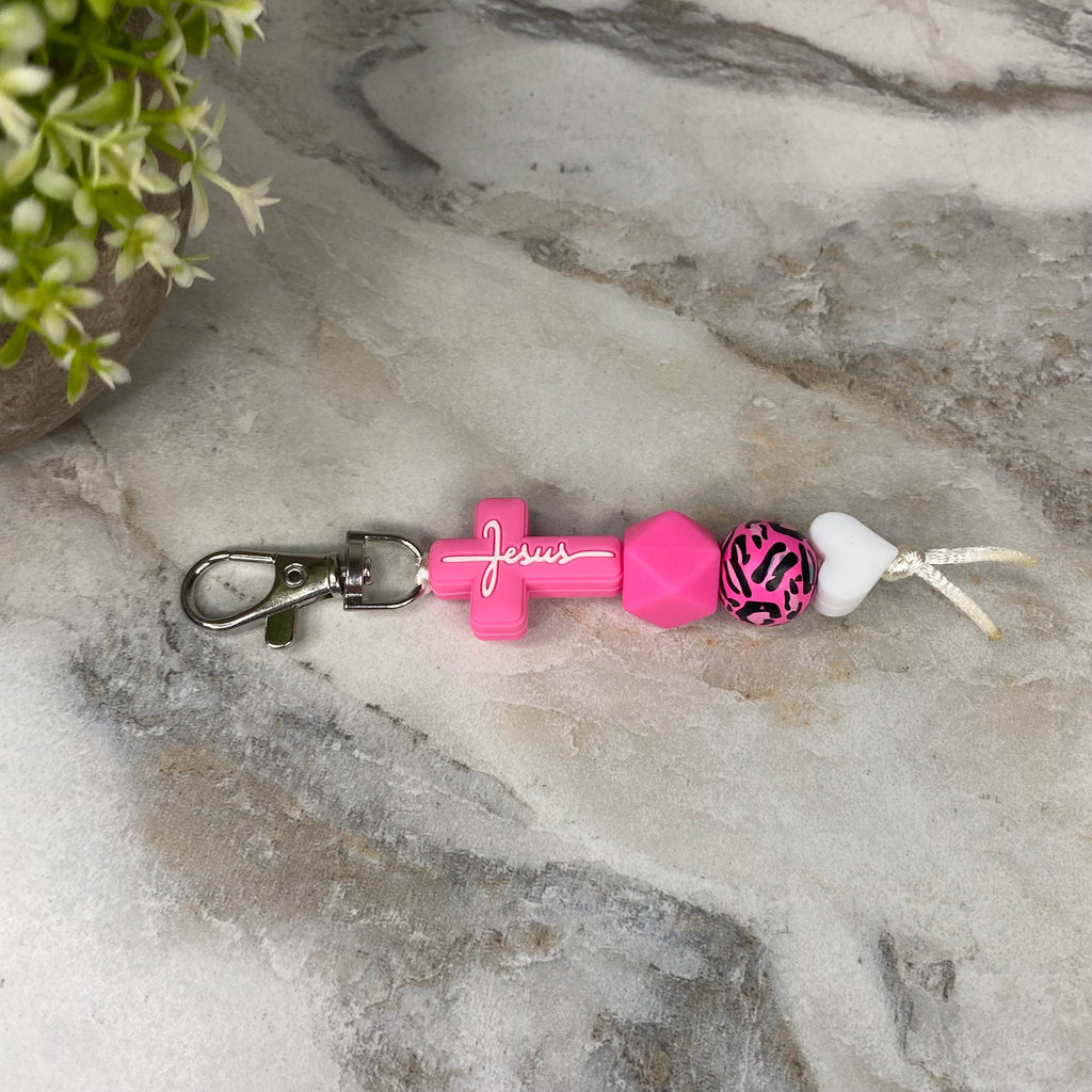 Keychain - Silicone Bead - Religious - Jesus