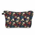 Pouch - Halloween Fall - Skull Floral Purple Blue Maroon
