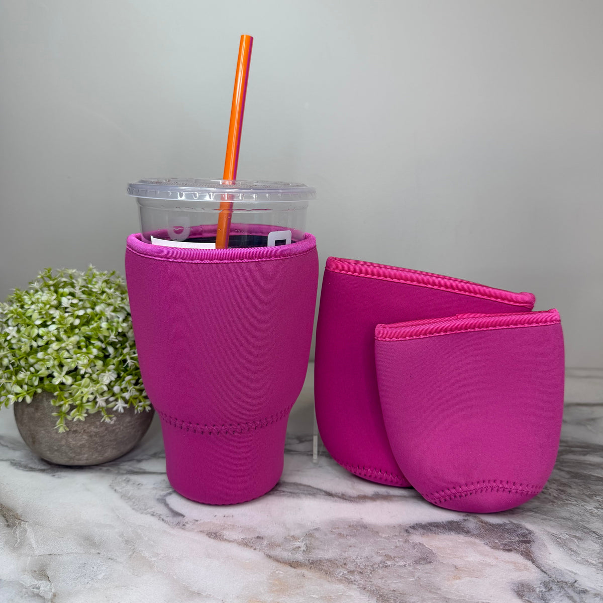 Neoprene Cup Holder Koozie Tumbler - Pink