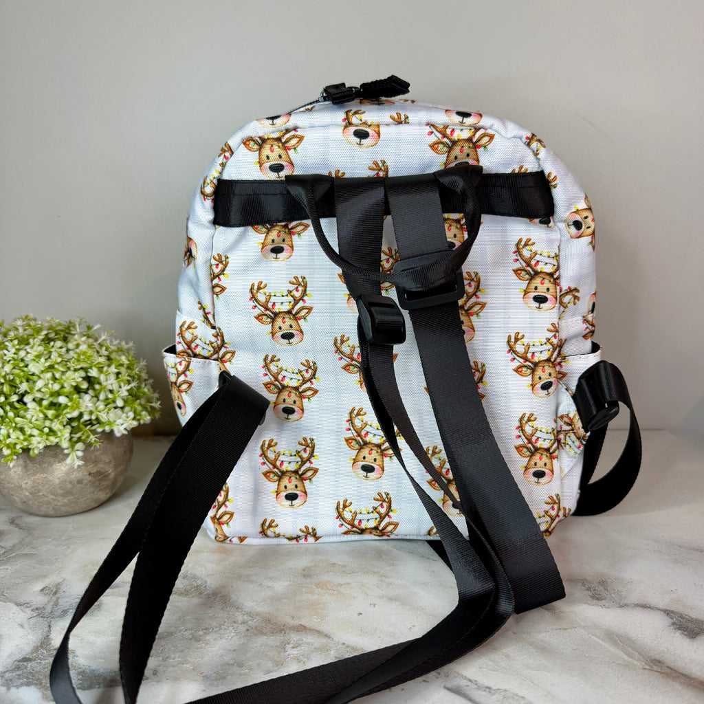 Mini Backpack - Christmas - Plaid Reindeer