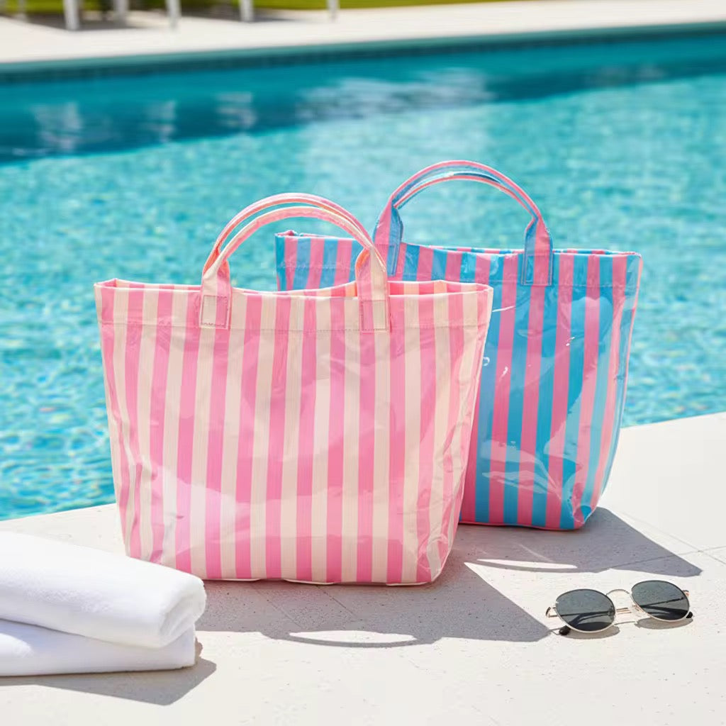 April Vinyl Tote Bag - Stripes