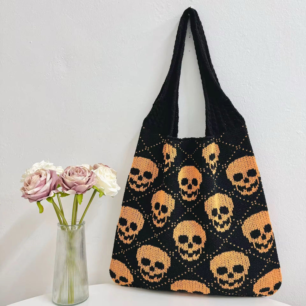 Tote Bag - Knit Sweater - Skull