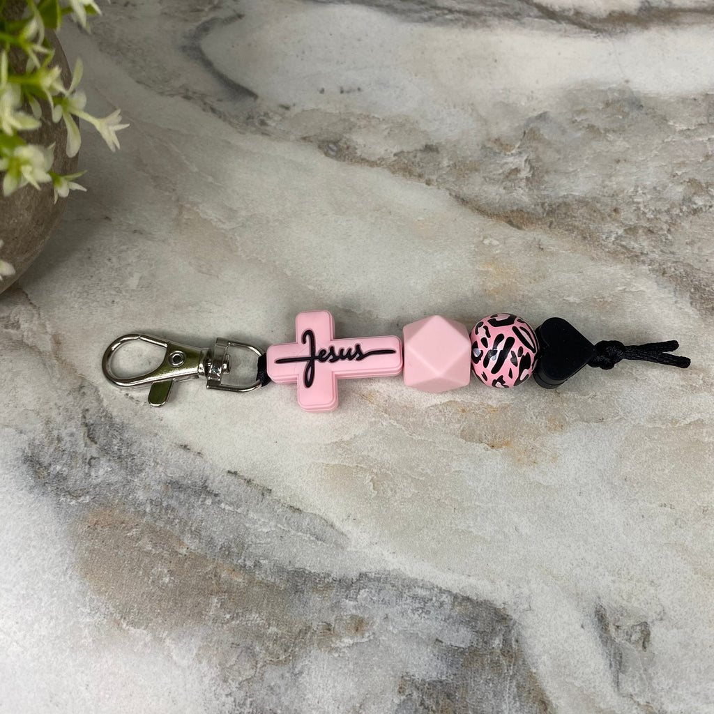 Keychain - Silicone Bead - Religious - Jesus