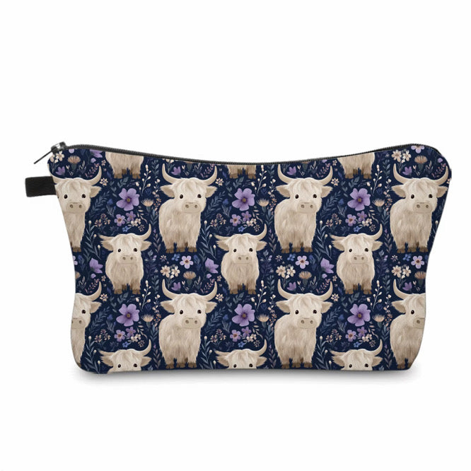 Pouch - Highland Cow Purple Floral