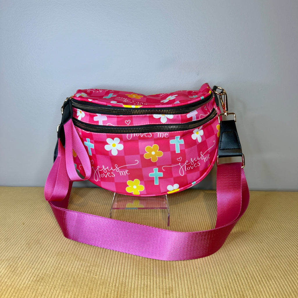 The Roni Nylon Crossbody - Religious Jesus Loves Me