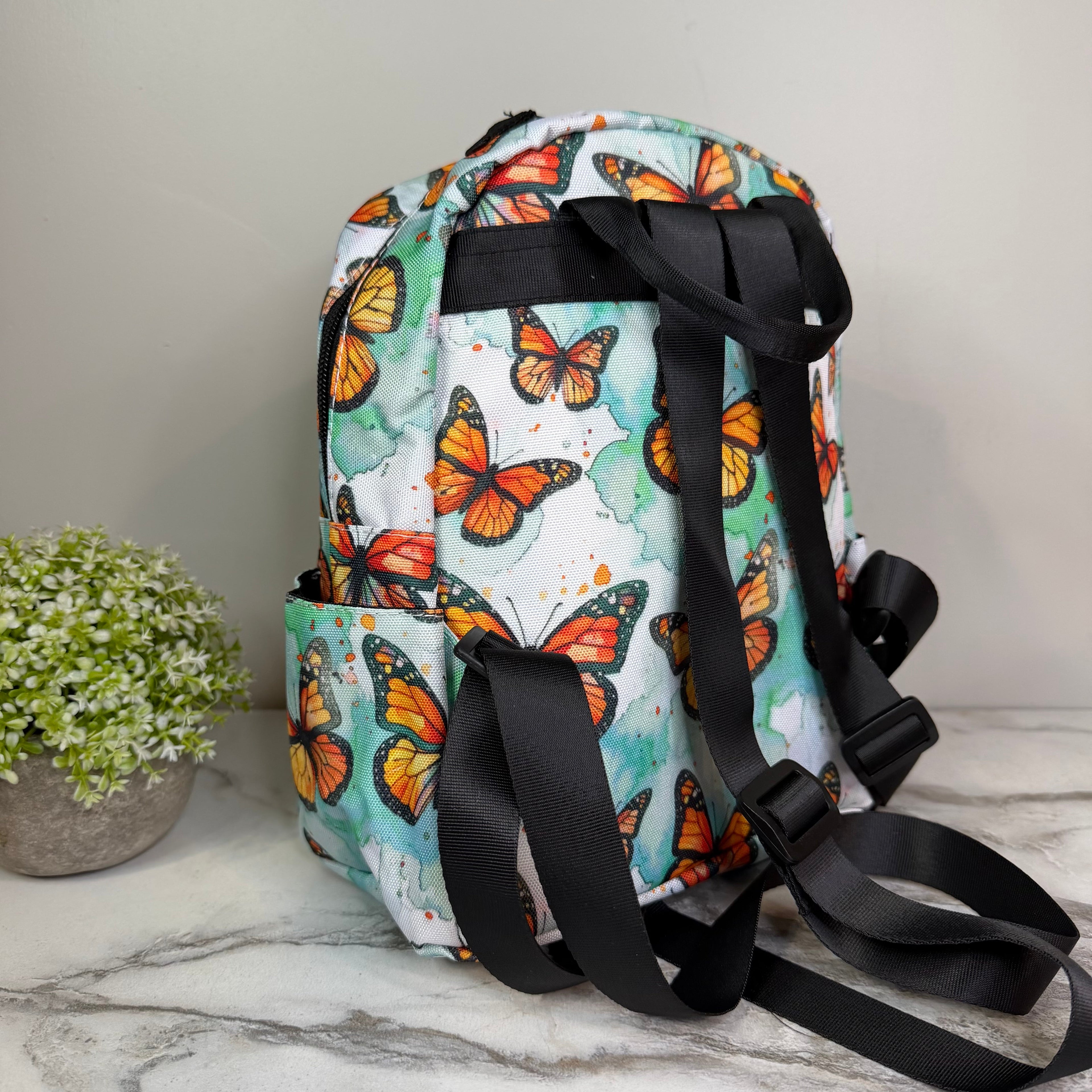 Mini Backpack - Butterfly Orange Teal