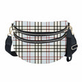 The Roni Nylon Crossbody - Plaid Blue Tan