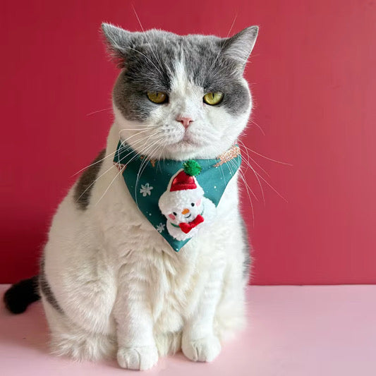 Cat Adjustable Bandana - Christmas