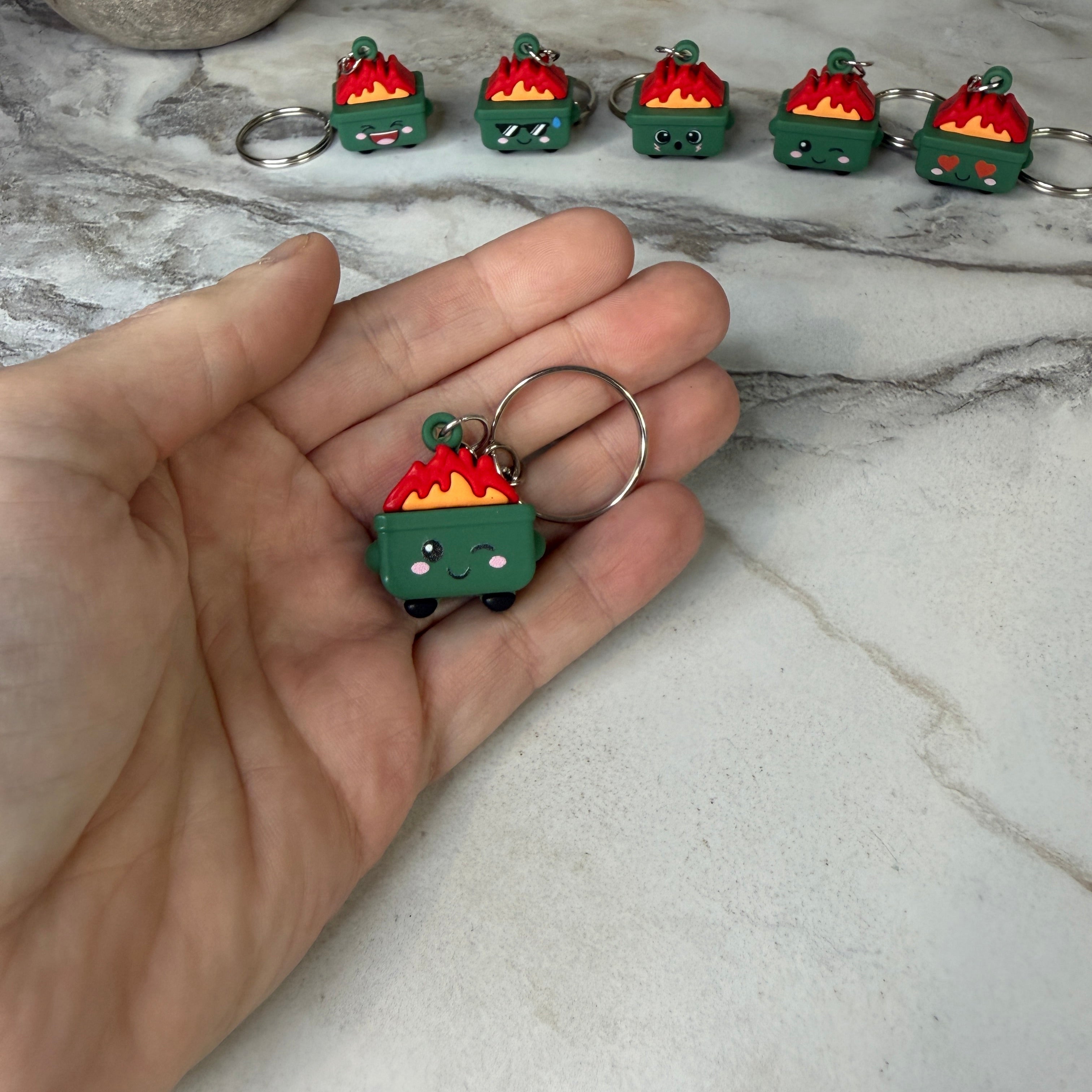 Keychain Figurine - Dumpster Fire Cute Faces