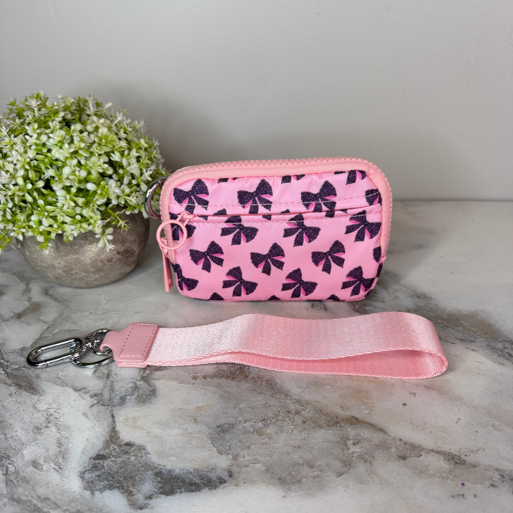 Rue - Nylon Wristlet Wallet - Pink Animal Bow