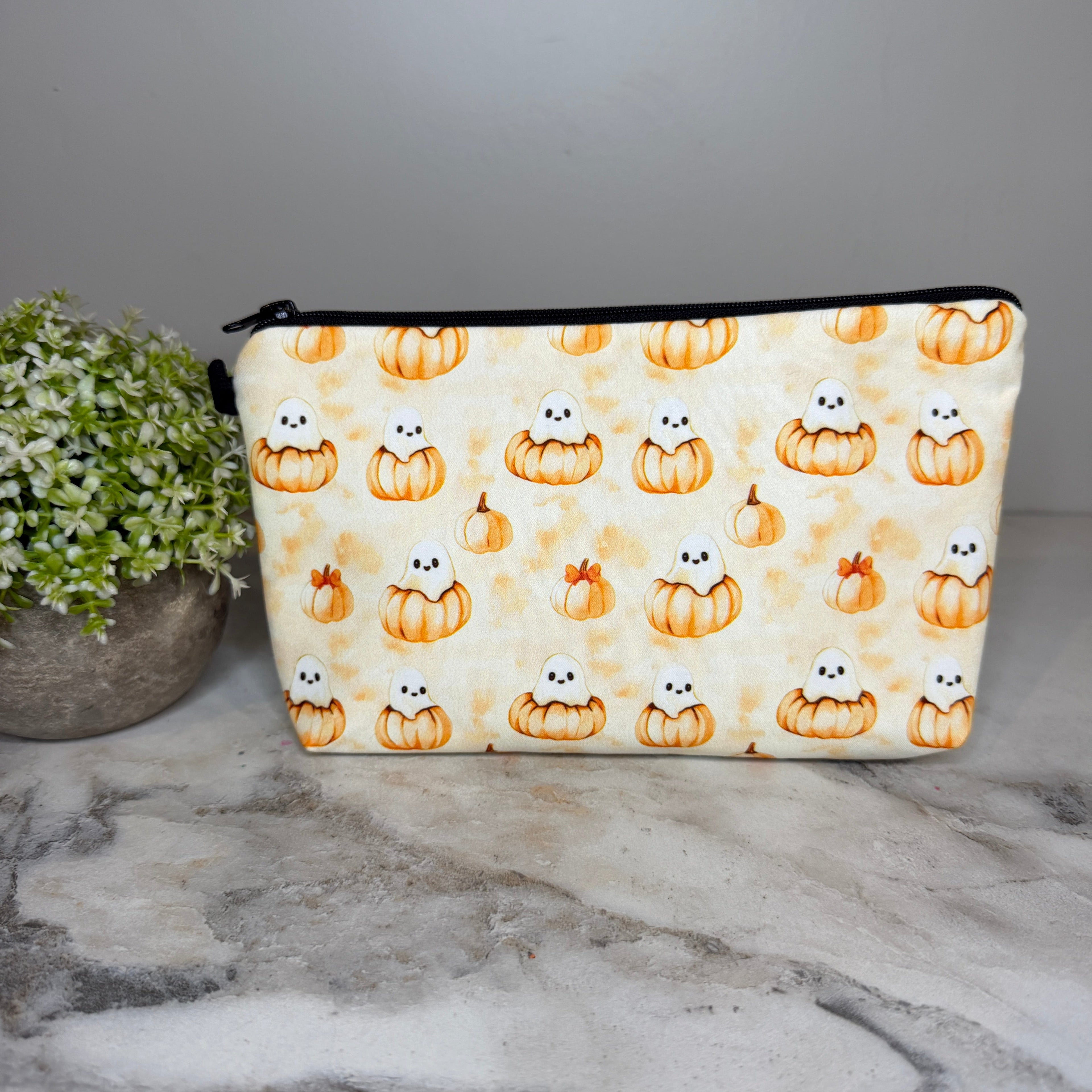 Pouch - Halloween Fall - Ghost Inside Pumpkin