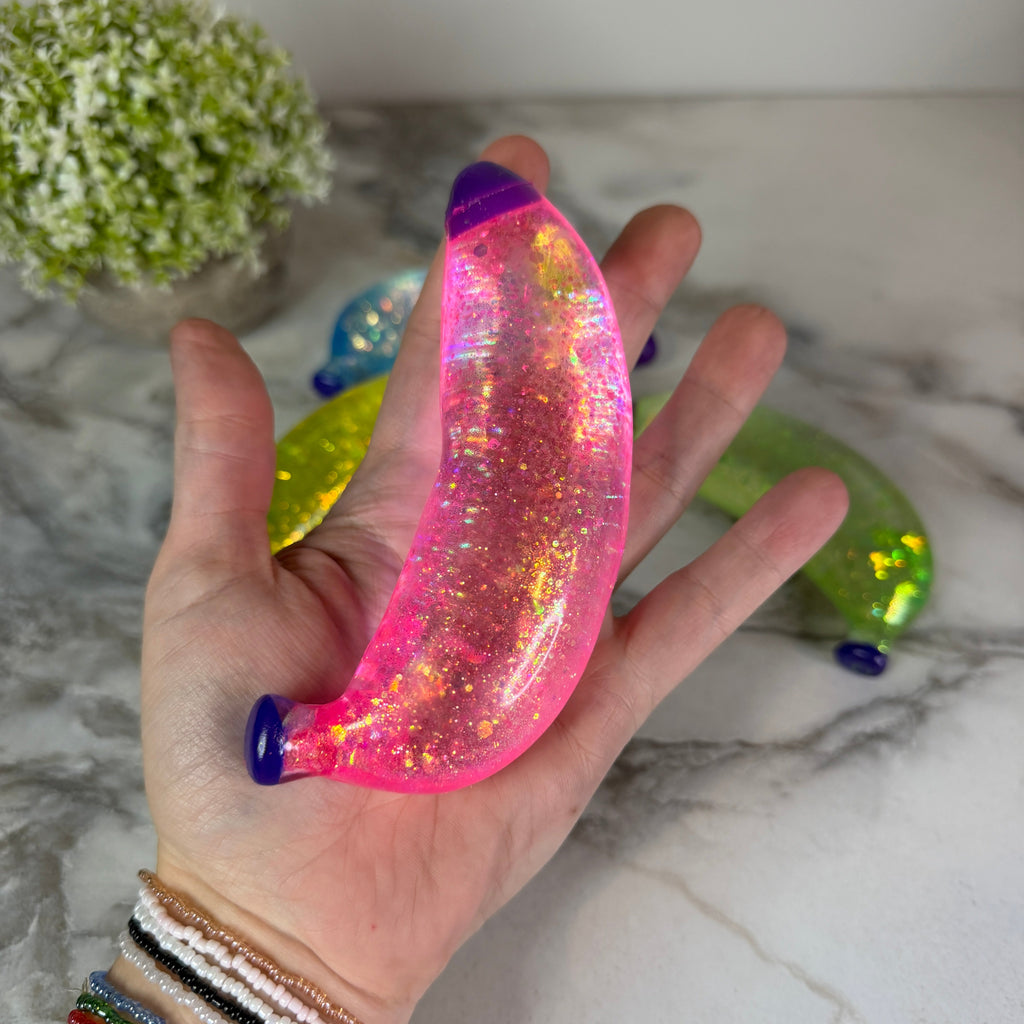 Squishy Toy - Glitter Banana