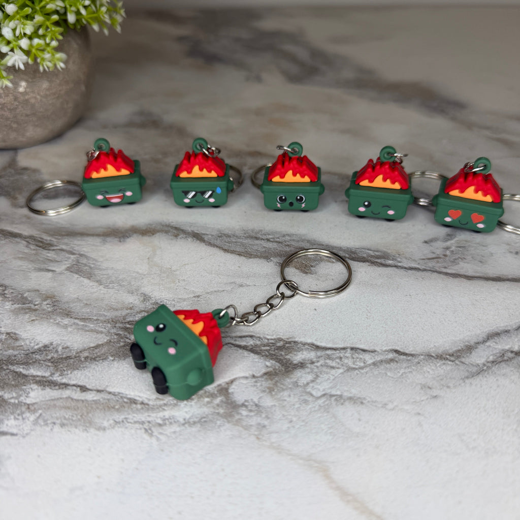 Keychain Figurine - Dumpster Fire Cute Faces