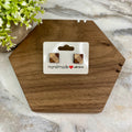 Wooden Stud Earrings - Checkered Square