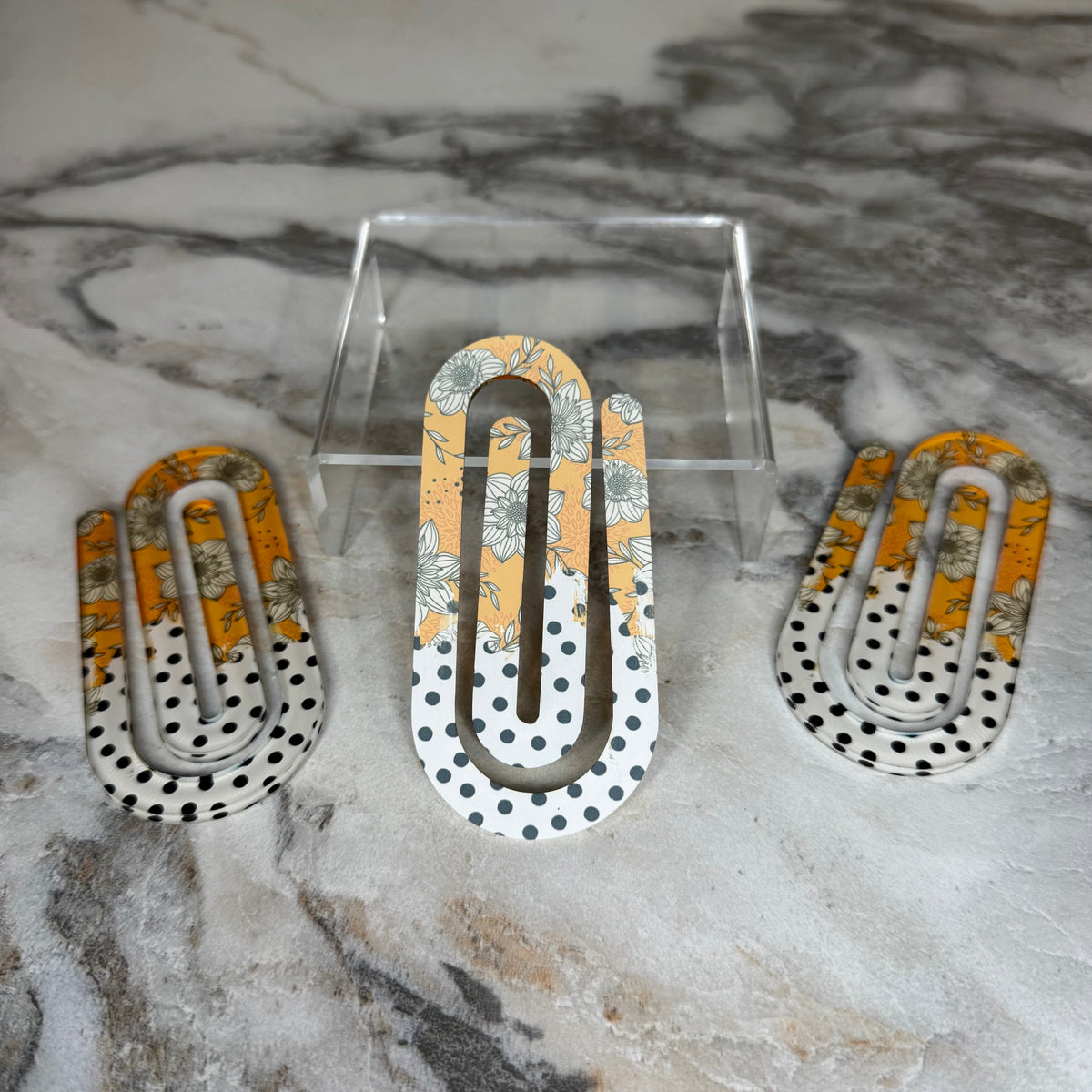 Jumbo Paperclip - Floral Polka Dot