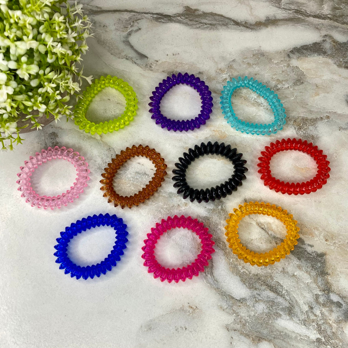 Spiral Coil Hair Tie - Solid Glossy