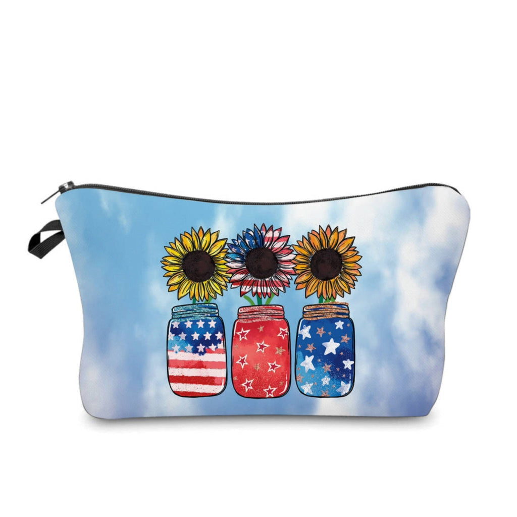Pouch - Americana, Sunflower Mason Jar