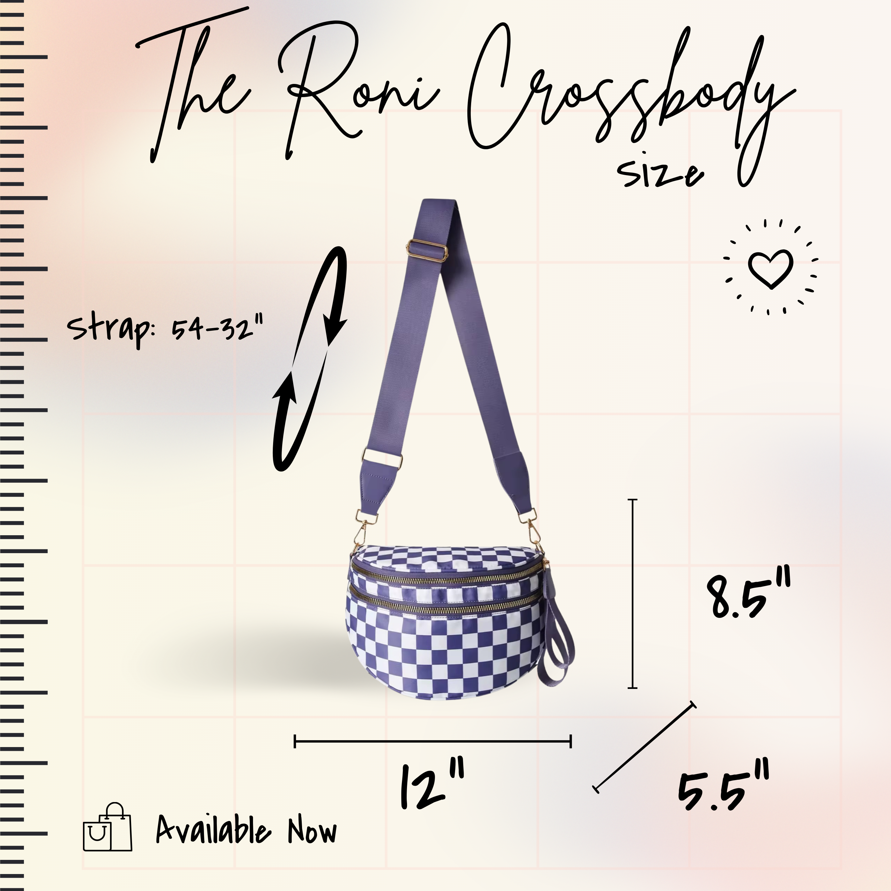 The Roni Nylon Crossbody - Checkered Kelly Green