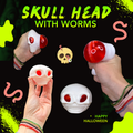 Squishy Toy - Halloween - Skull Head + Worms