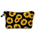 Pouch - Floral Sunflowers on Black