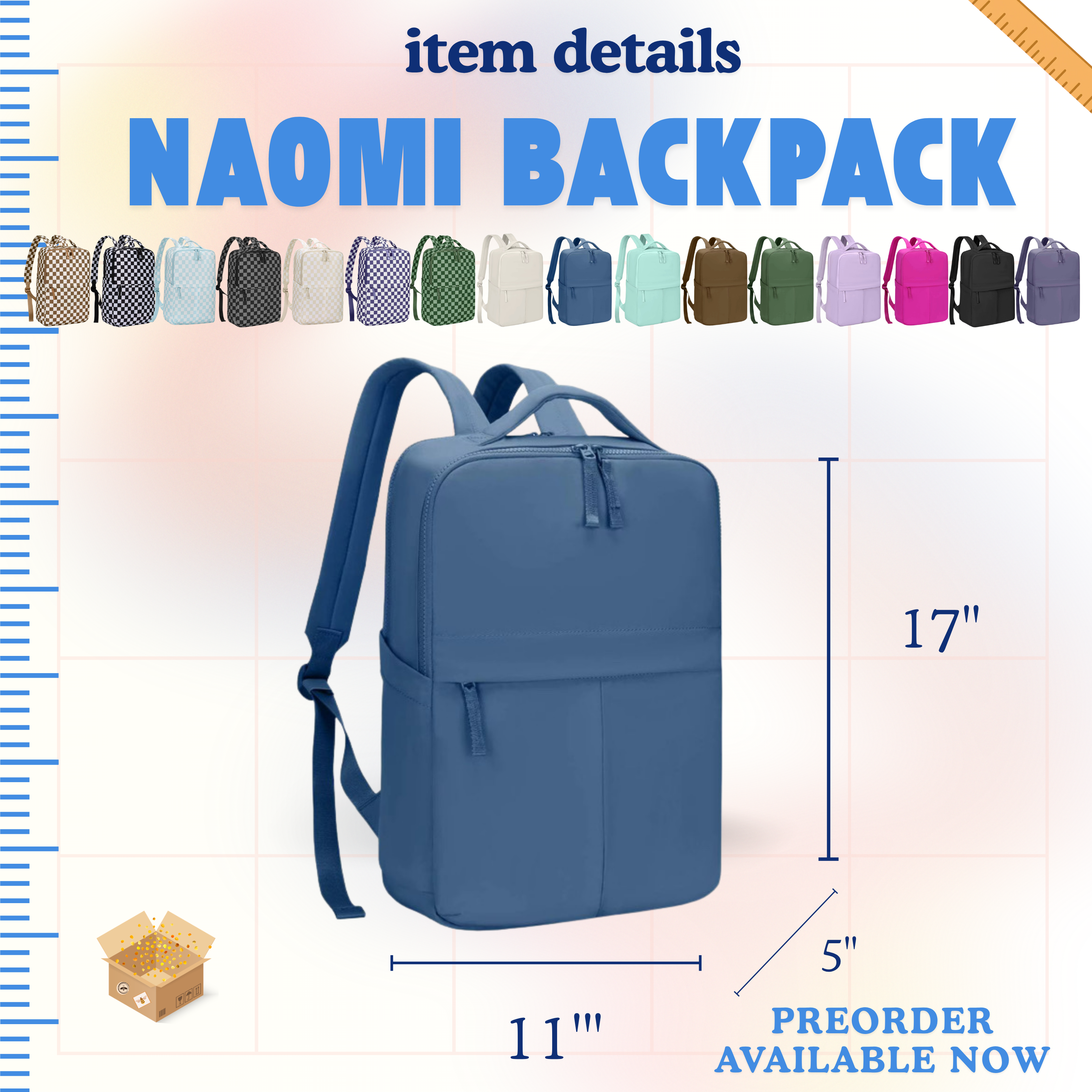 The Naomi Backpack - Checker - PREORDER closes 8/26