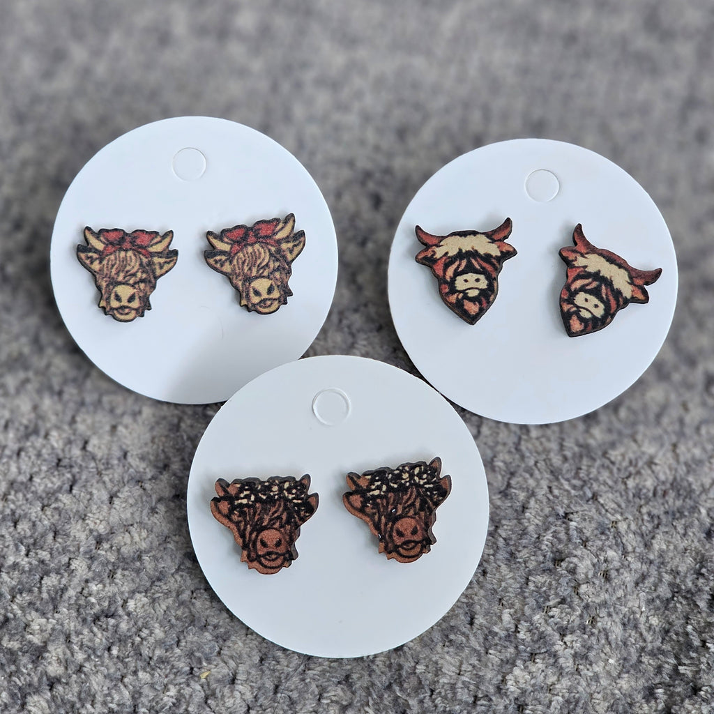 Highland cow earrings