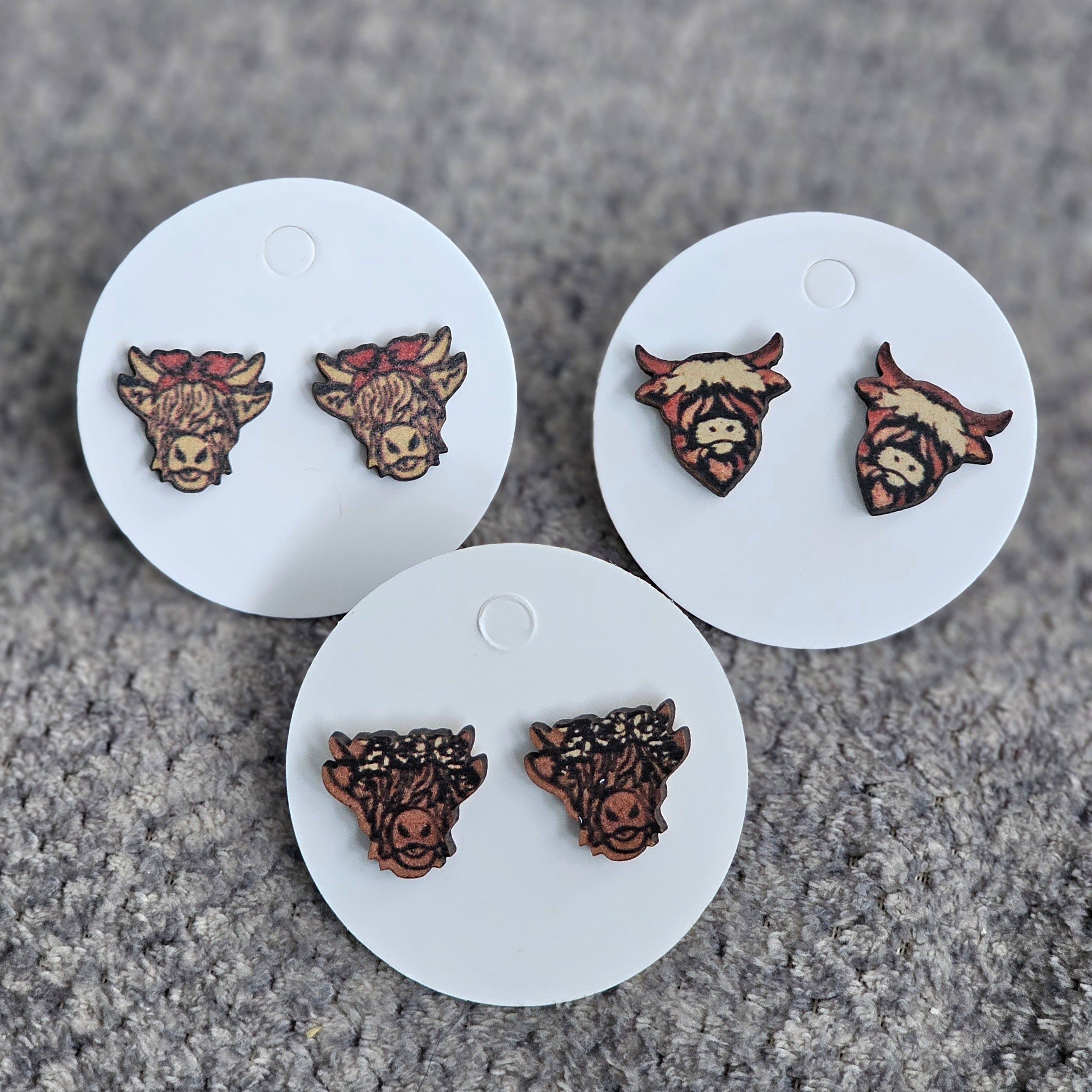 Highland cow earrings