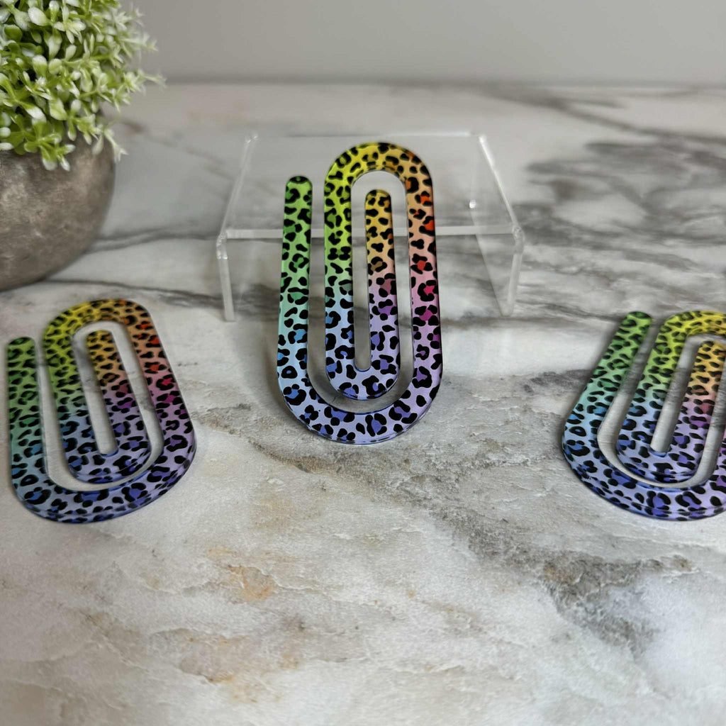 Jumbo Paperclip - Rainbow Animal Print