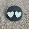 Heart earrings - green