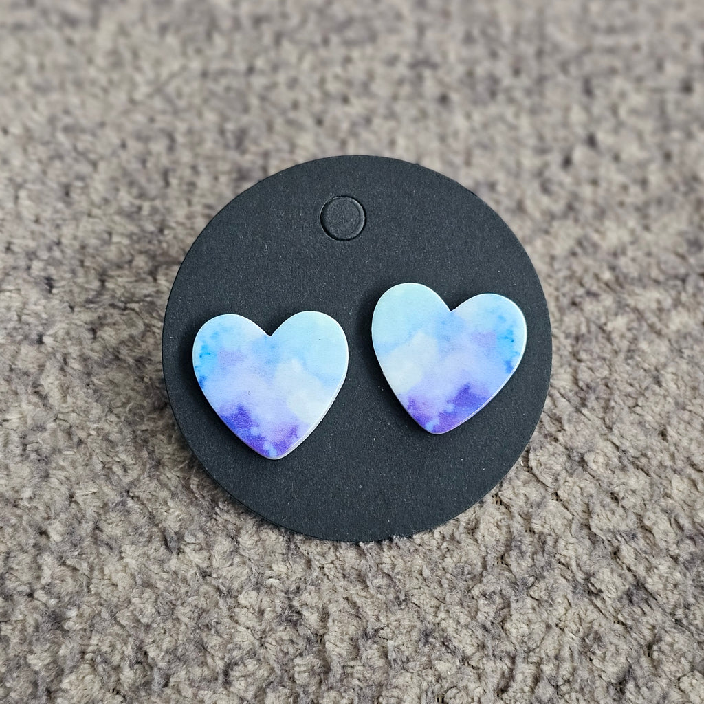 Heart earrings - blue