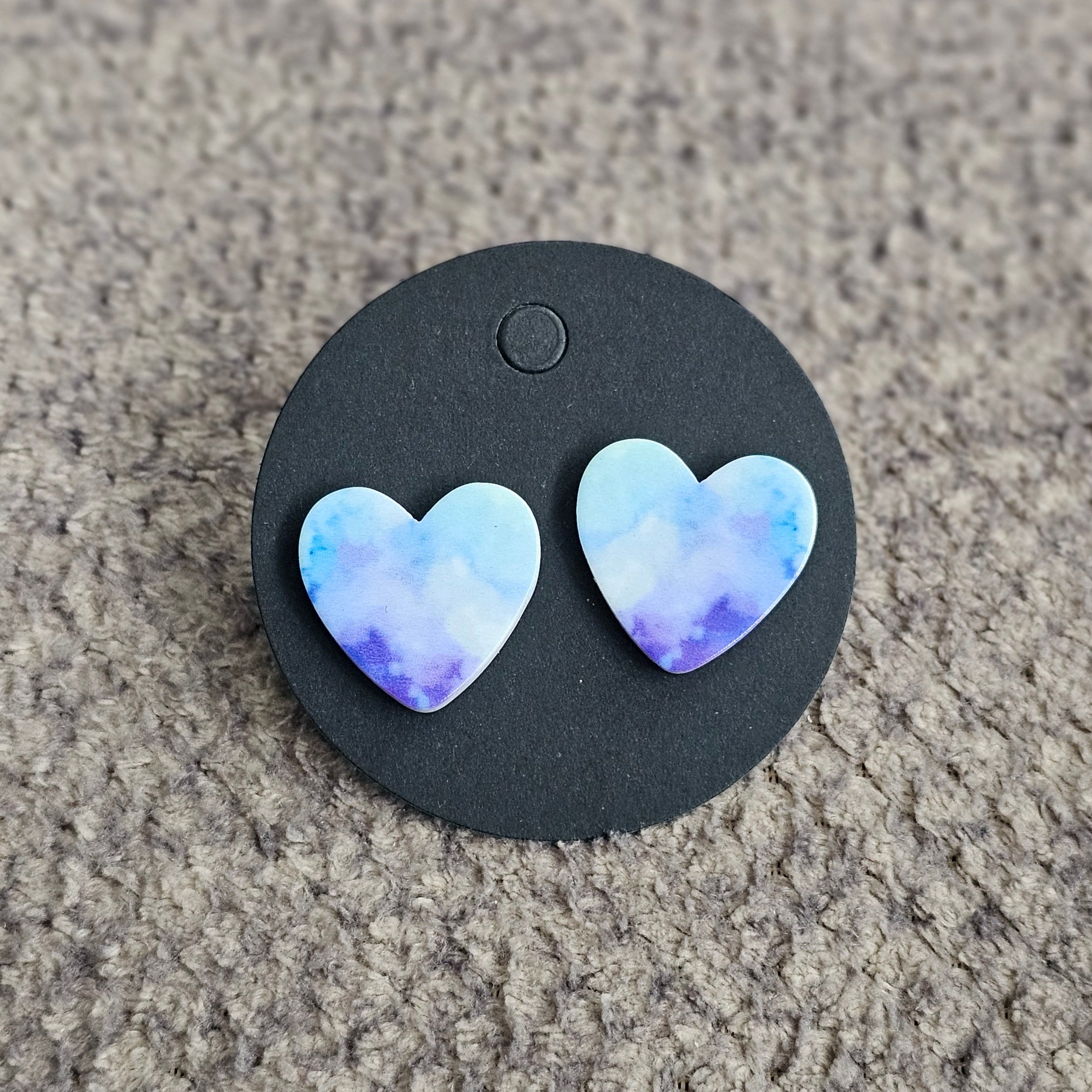 Heart earrings - blue