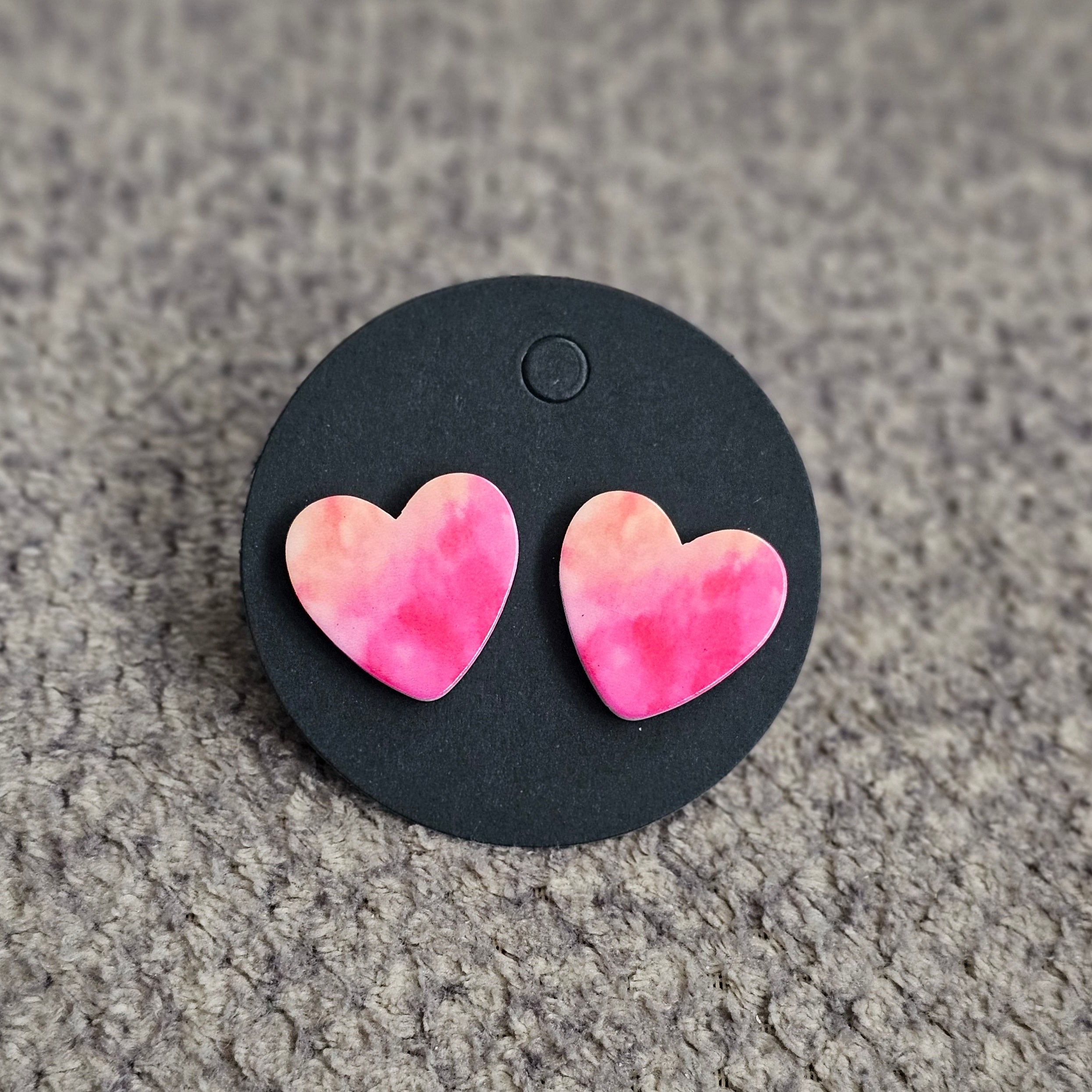 Heart earrings - pink