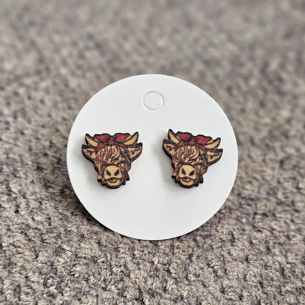 Highland cow earrings
