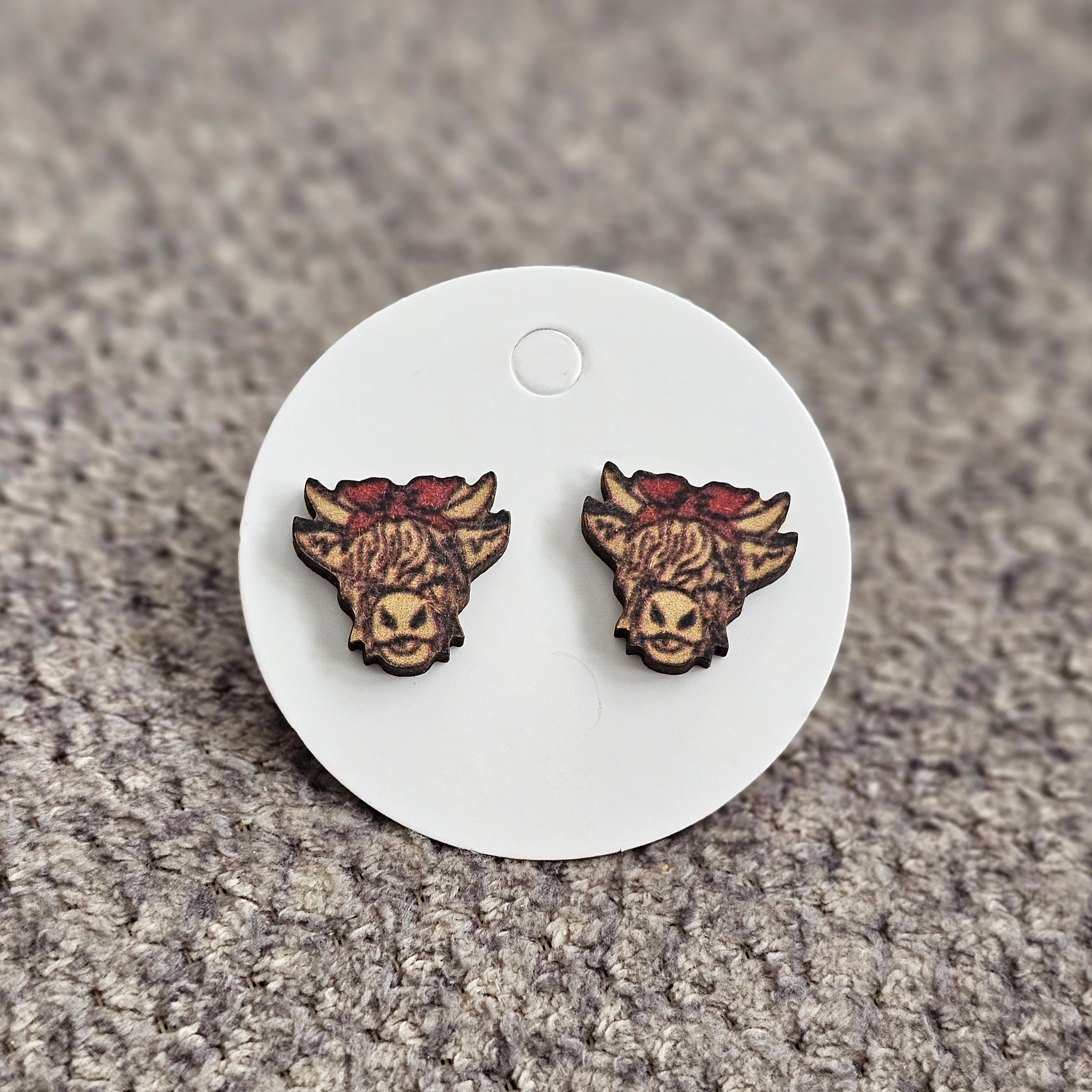 Highland cow earrings