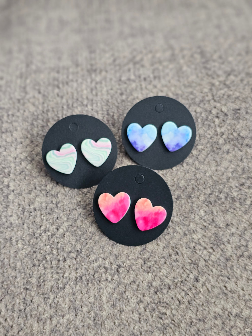 Heart earrings - blue
